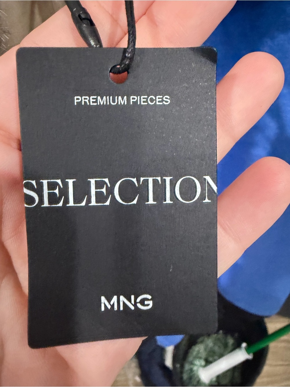 Black Rectangular Hang Tag with White Label